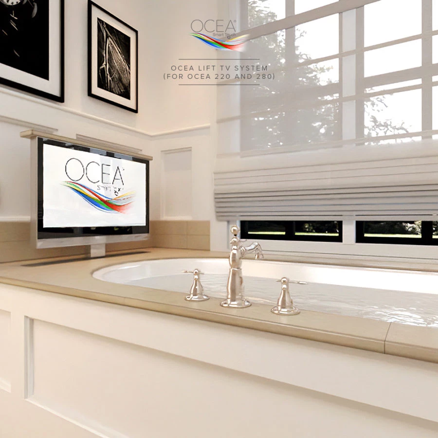 Stylish Bathroom TV with Ocea Pro Lift System, enhancing luxury and convenience in Darwin.