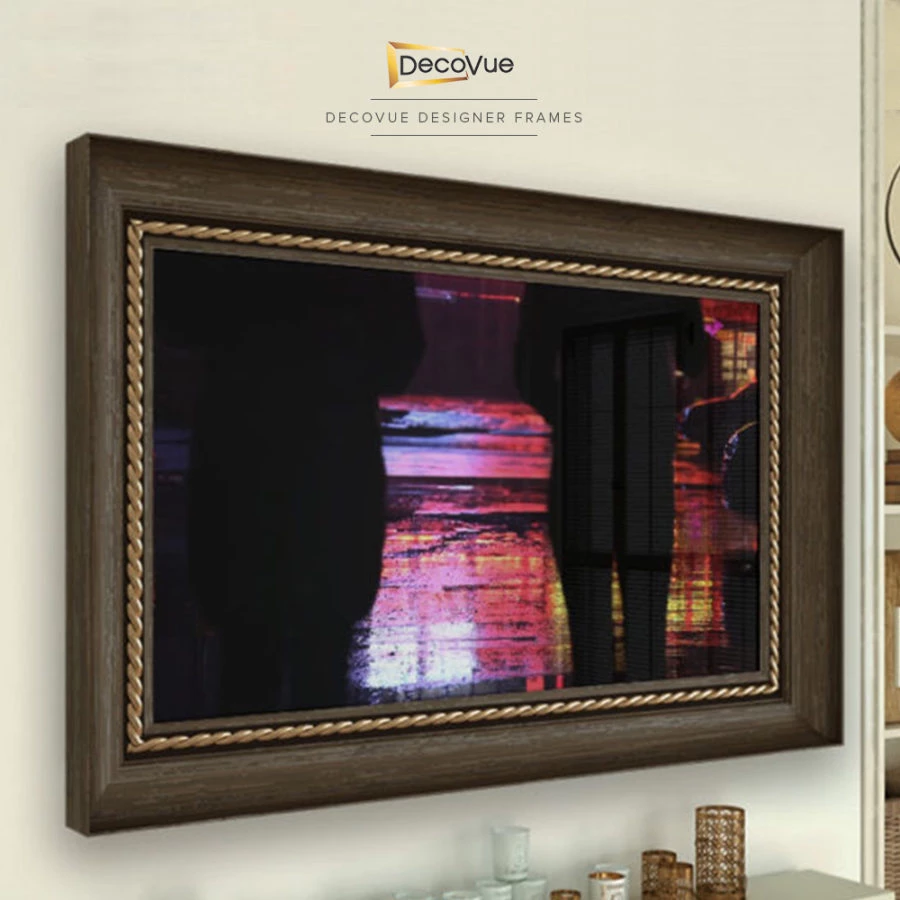 Framed mirror TV by DecoVue Designer, elegantly designed, showcased stylish in Gold Coast.