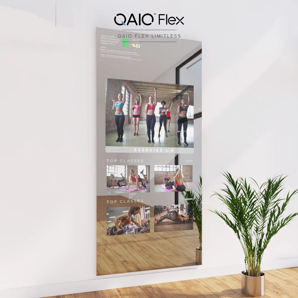 Gold Coast features QAIO Flex Limitless Fitness Mirror against a bright, pristine background.