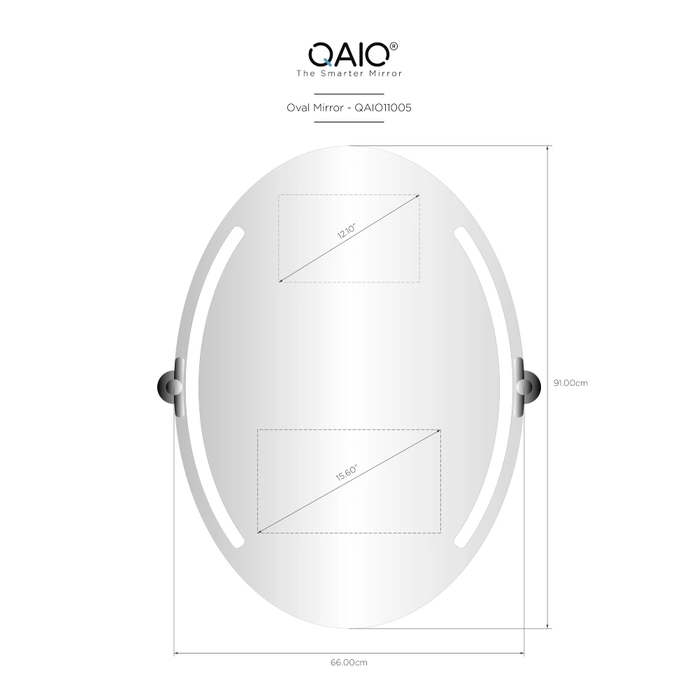 QAIO Oval  66cm width x 91cm height, with 15.6”  TV (QAIO11005)