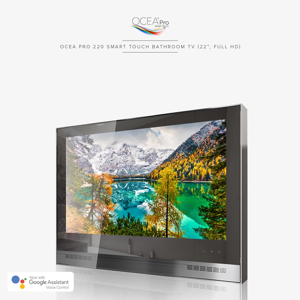 Luxurious 22-inch Ocea Pro 220 Smart Touch Bathroom TV with full HD display, in Gold Coast.