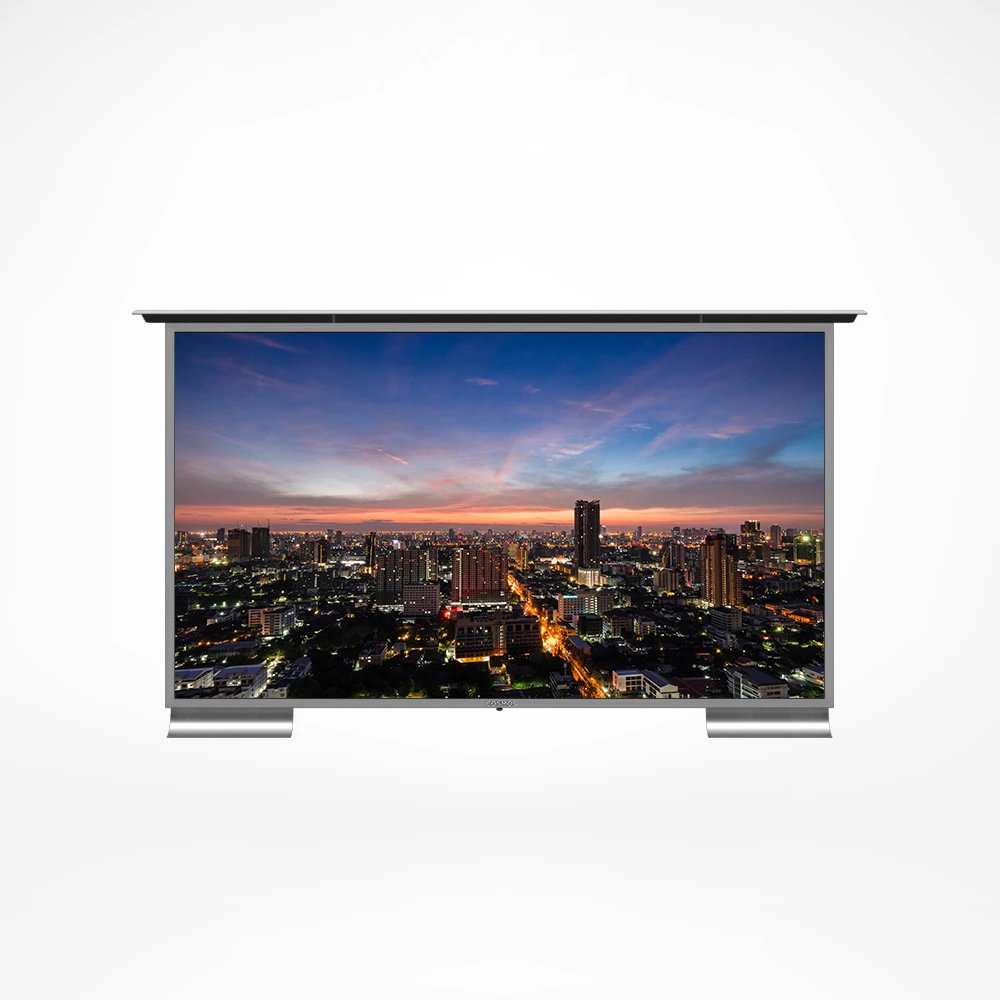 Front view of a 50-inch 4K Ultra HD Cosmos Outdoor TV, set against a plain background in Sydney.