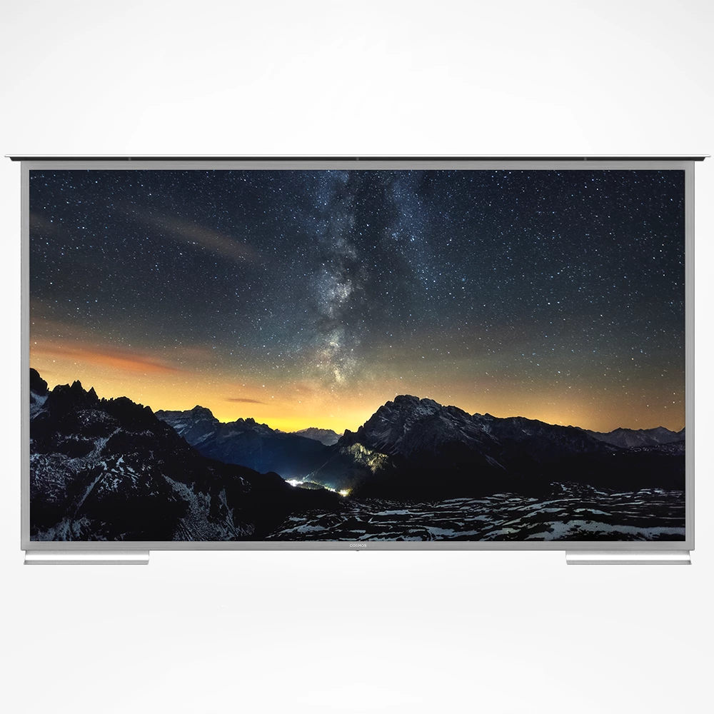 Contemporary front view of a 110-inch outdoor TV with 4K UHD, ideal for Tasmania homes.